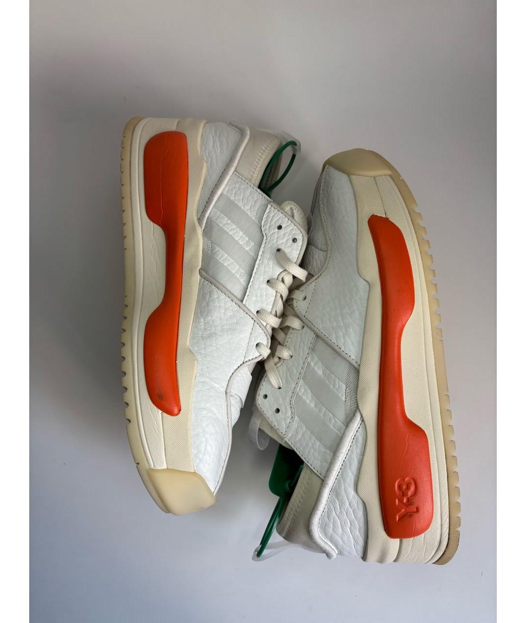 Y-3 Белые кожаные низкие кроссовки / кеды, фото 4