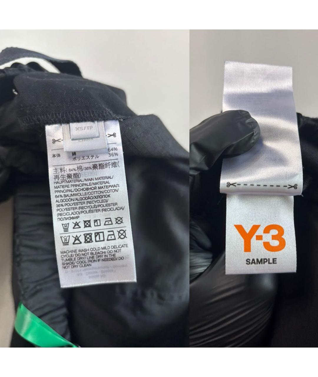 Y-3 Черные хлопковые повседневные брюки, фото 6