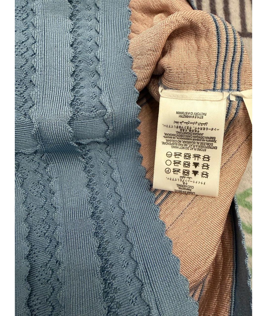 HERVE LEGER Голубое вискозное коктейльное платье, фото 6