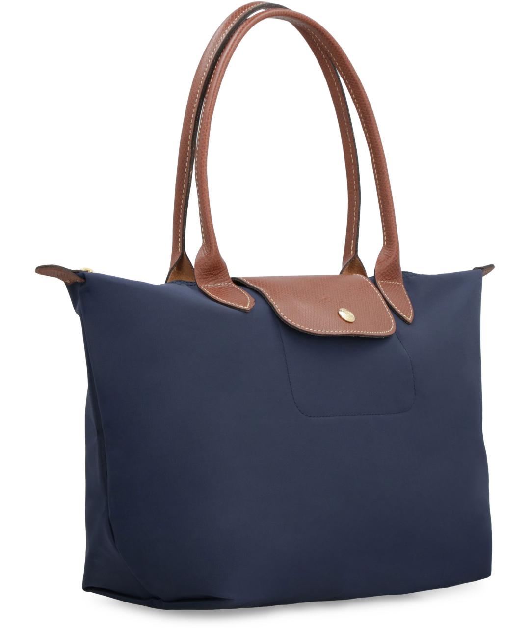 LONGCHAMP Синяя синтетическая сумка тоут, фото 2