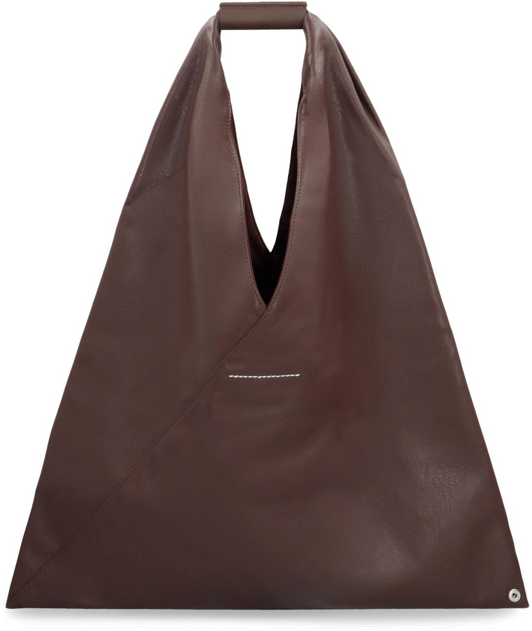 MM6 MAISON MARGIELA Коричневая синтетическая сумка с короткими ручками, фото 4