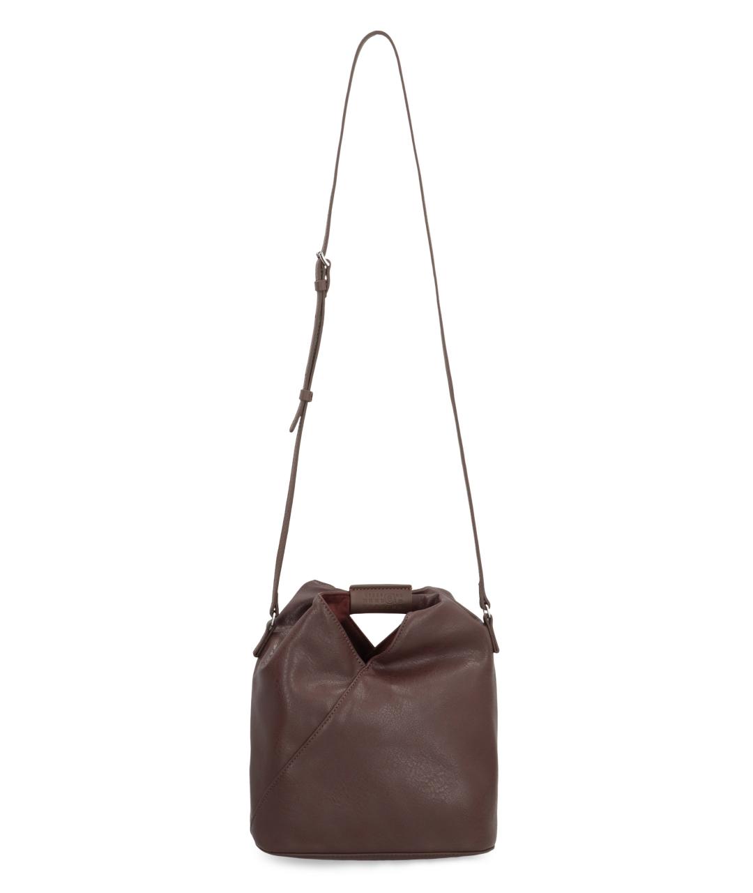 MM6 MAISON MARGIELA Коричневая сумка с короткими ручками из искусственной кожи, фото 4
