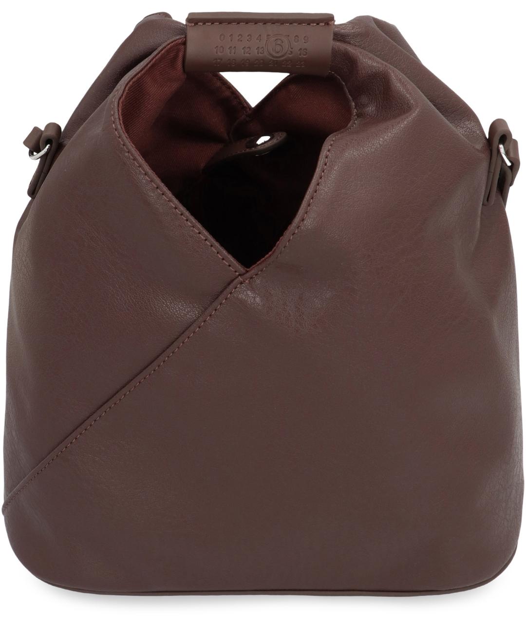 MM6 MAISON MARGIELA Коричневая сумка с короткими ручками из искусственной кожи, фото 5