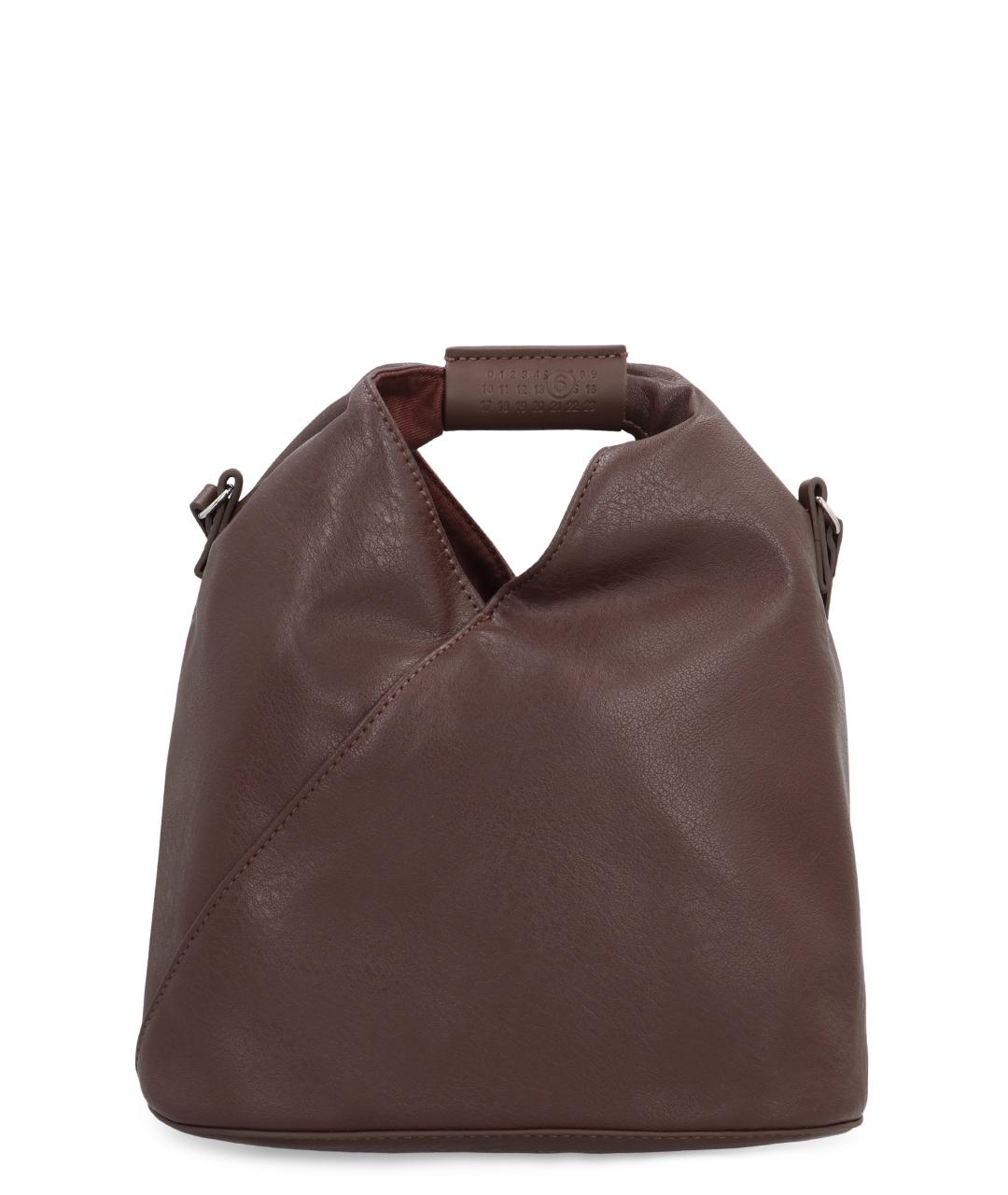 MM6 MAISON MARGIELA Коричневая сумка с короткими ручками из искусственной кожи, фото 1