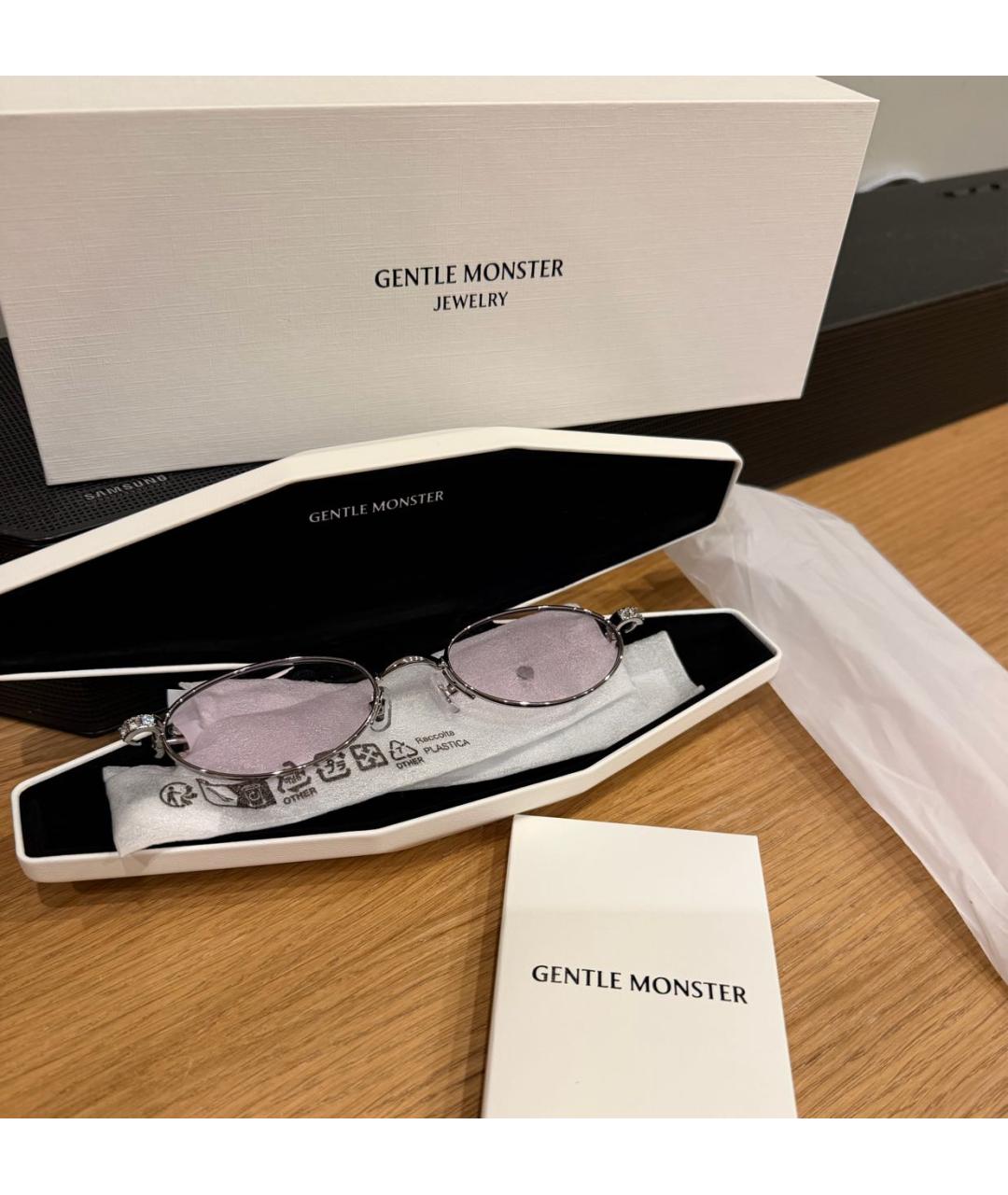 GENTLE MONSTER Розовые металлические солнцезащитные очки, фото 4