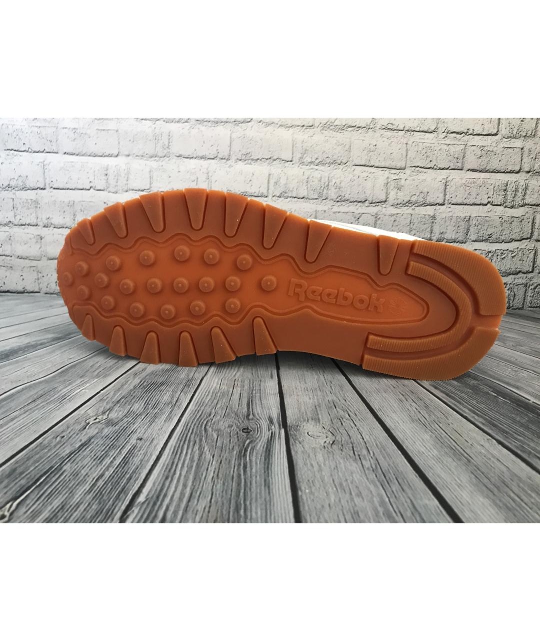 REEBOK Белые кожаные низкие кроссовки / кеды, фото 5