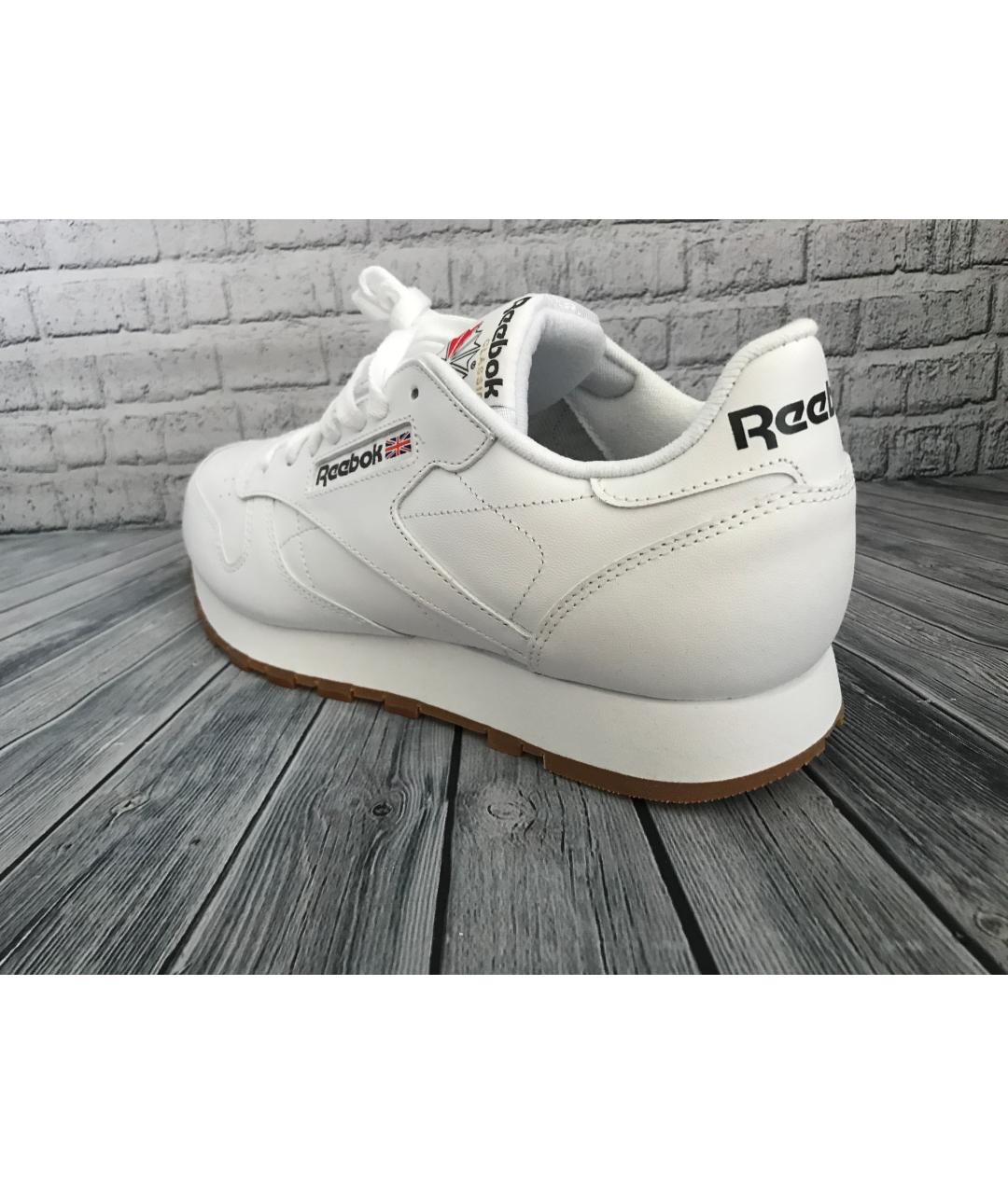 REEBOK Белые кожаные низкие кроссовки / кеды, фото 4