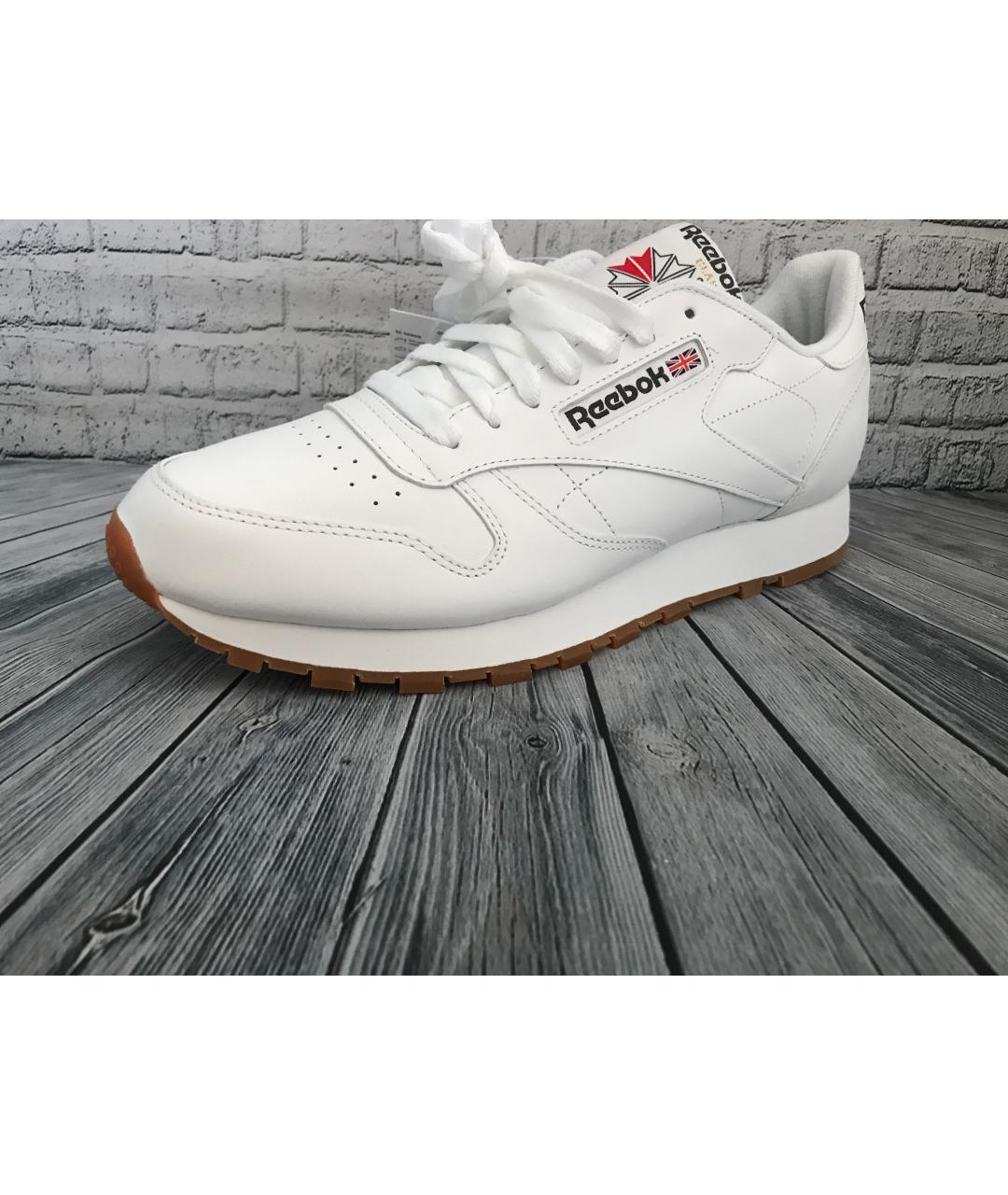 REEBOK Белые кожаные низкие кроссовки / кеды, фото 3