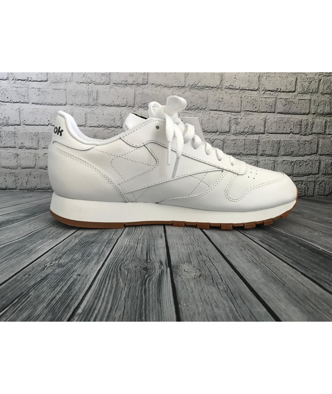 REEBOK Белые кожаные низкие кроссовки / кеды, фото 6