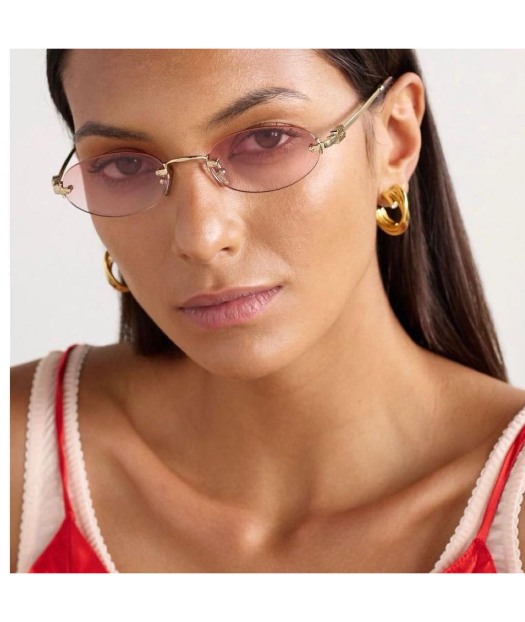 MIU MIU Розовые металлические солнцезащитные очки, фото 4