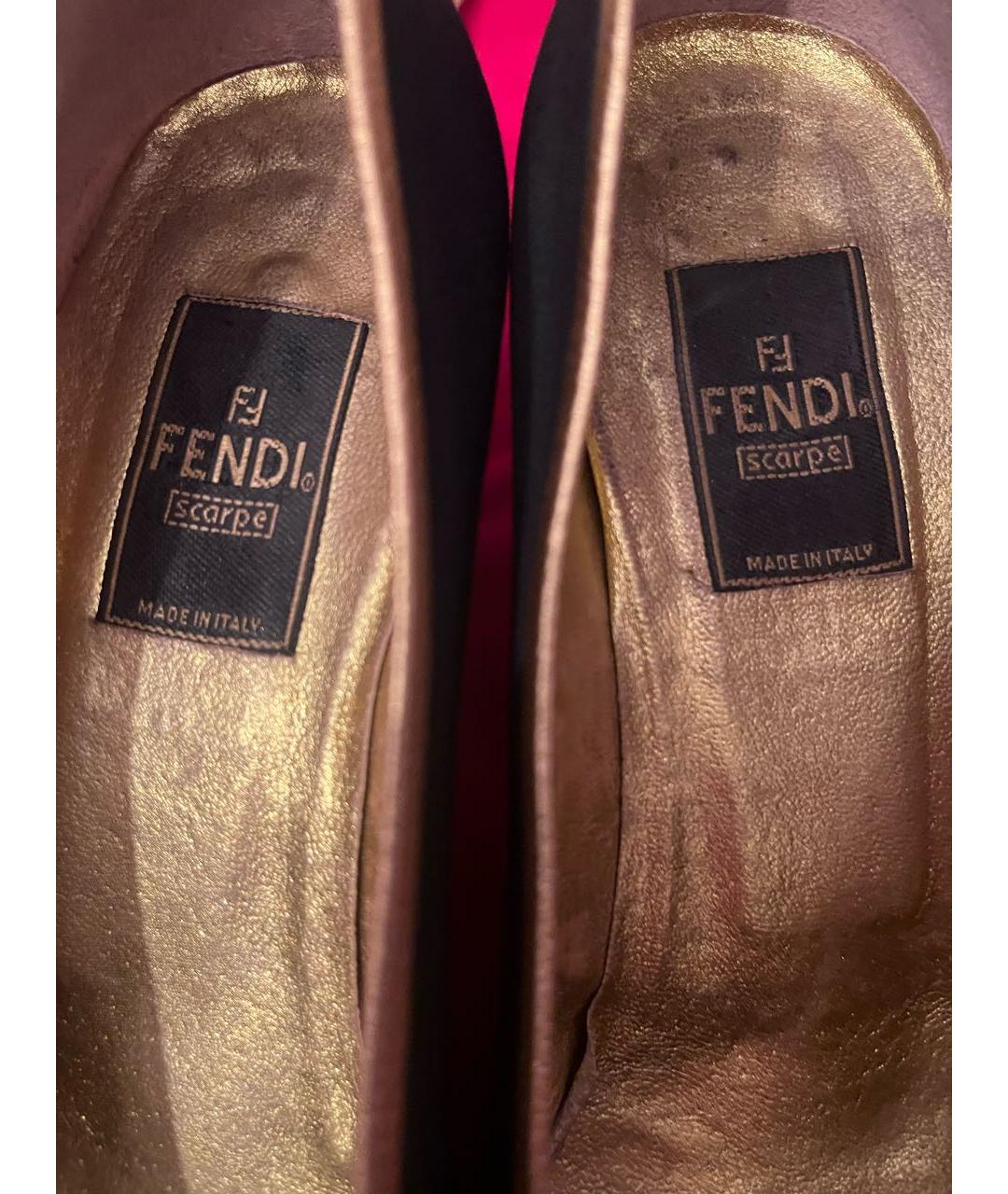 FENDI Черные текстильные туфли, фото 5