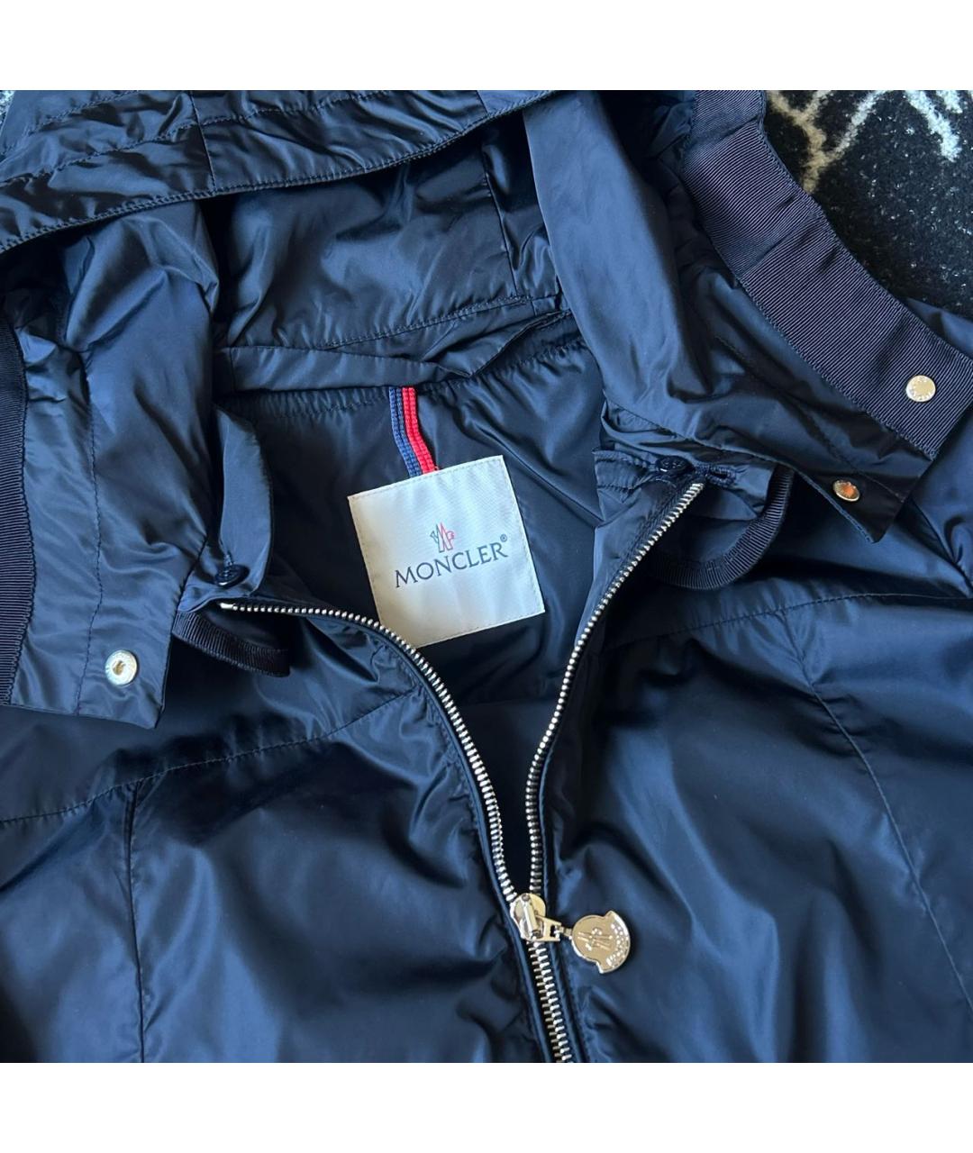 MONCLER Темно-синяя нейлоновая куртка, фото 2