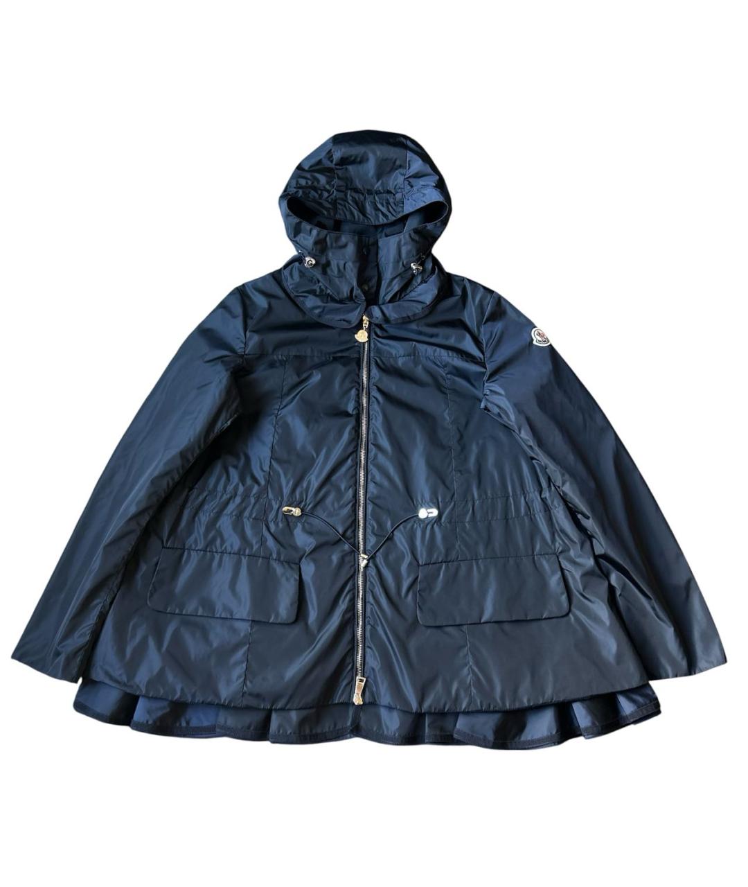 MONCLER Темно-синяя нейлоновая куртка, фото 1