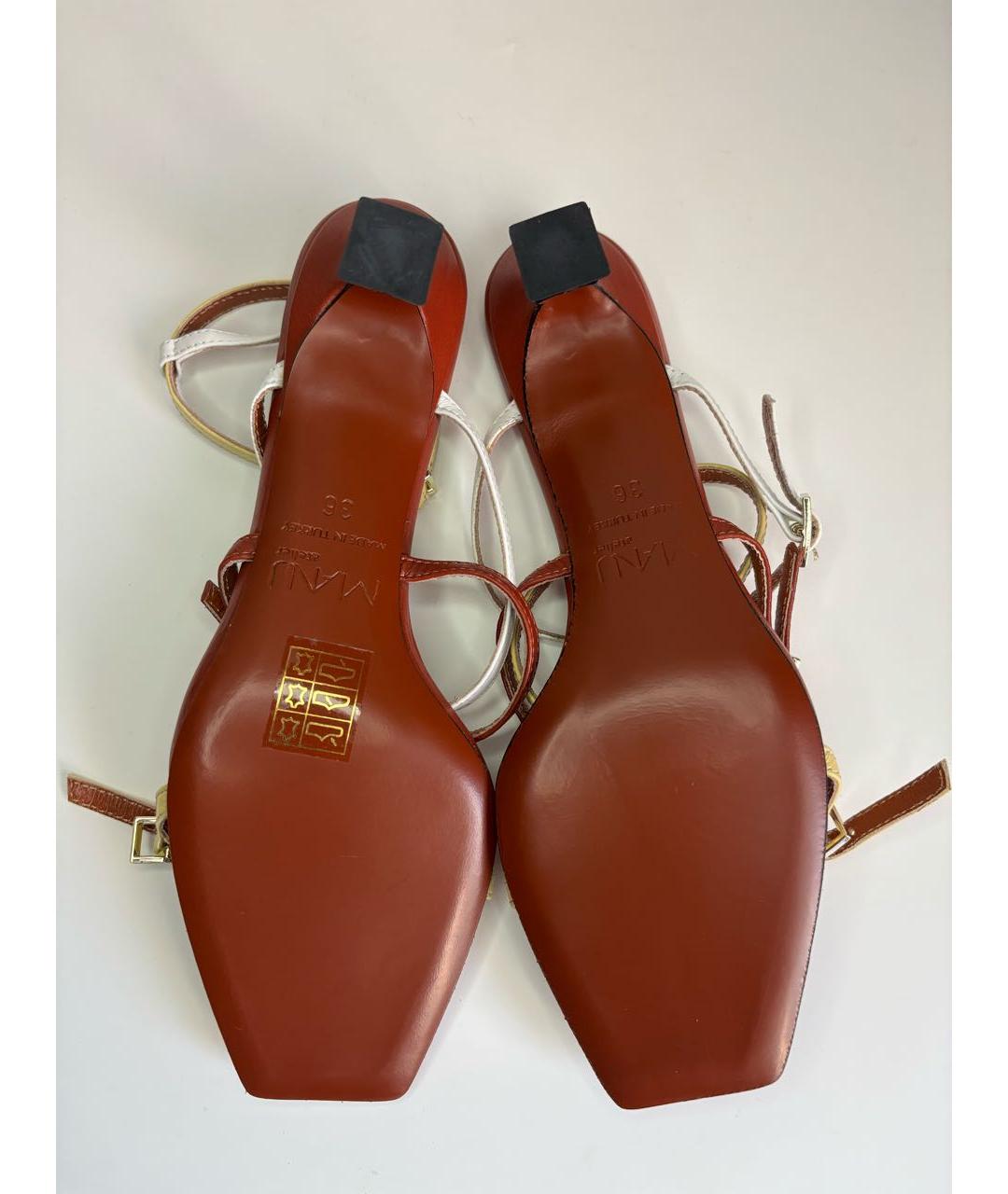 MANU ATELIER Бордовые босоножки, фото 5