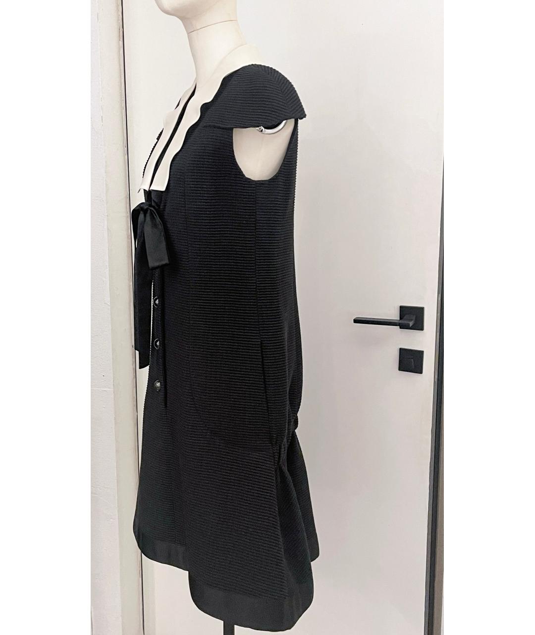 CHANEL Черное хлопковое коктейльное платье, фото 4