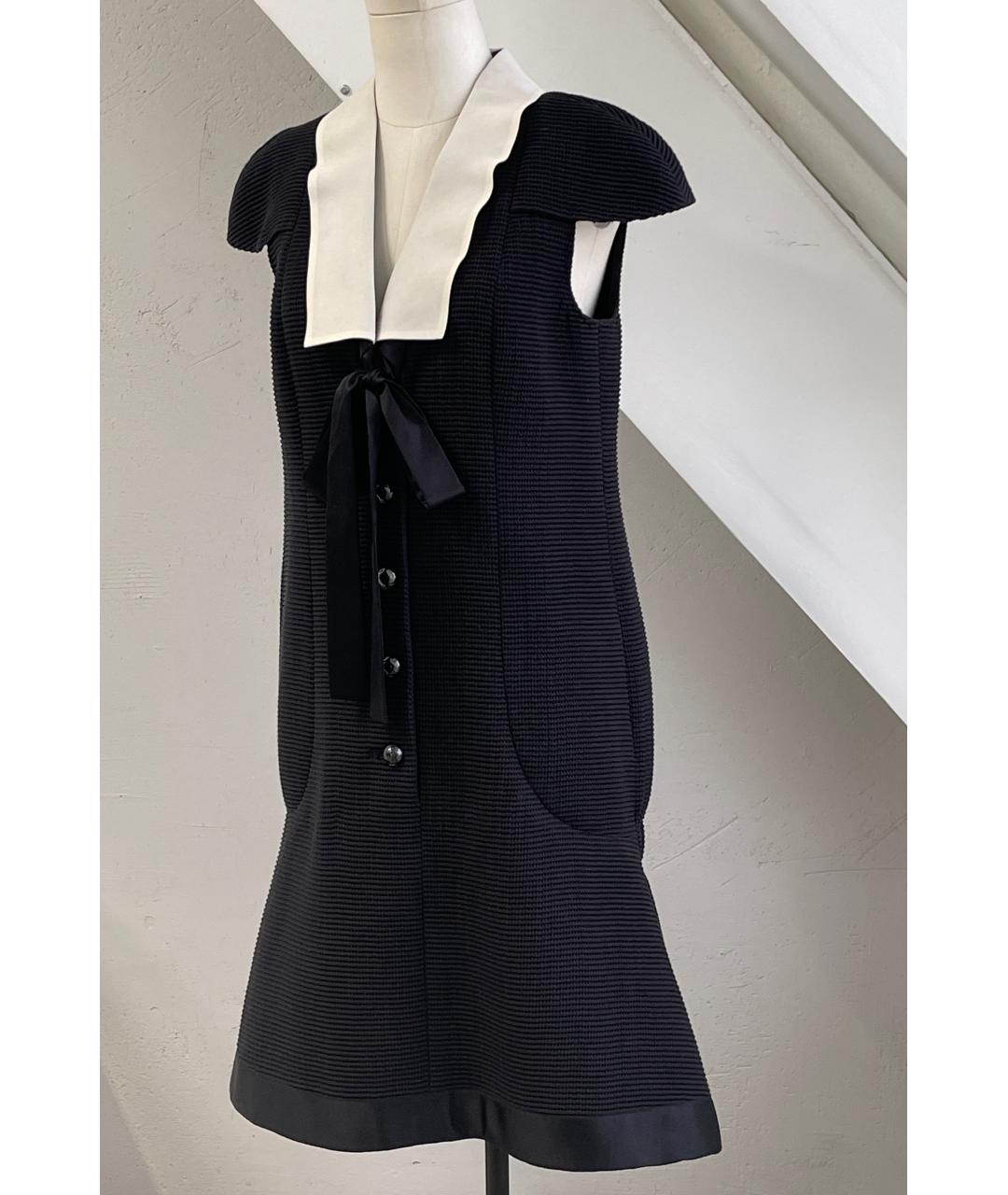 CHANEL Черное хлопковое коктейльное платье, фото 2