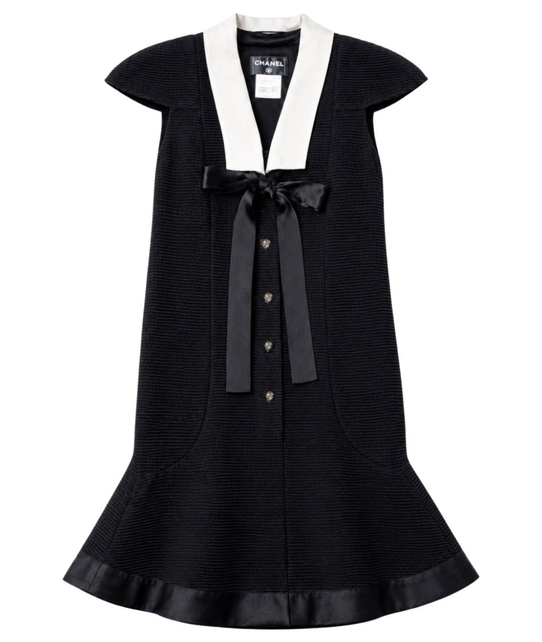 CHANEL Черное хлопковое коктейльное платье, фото 1