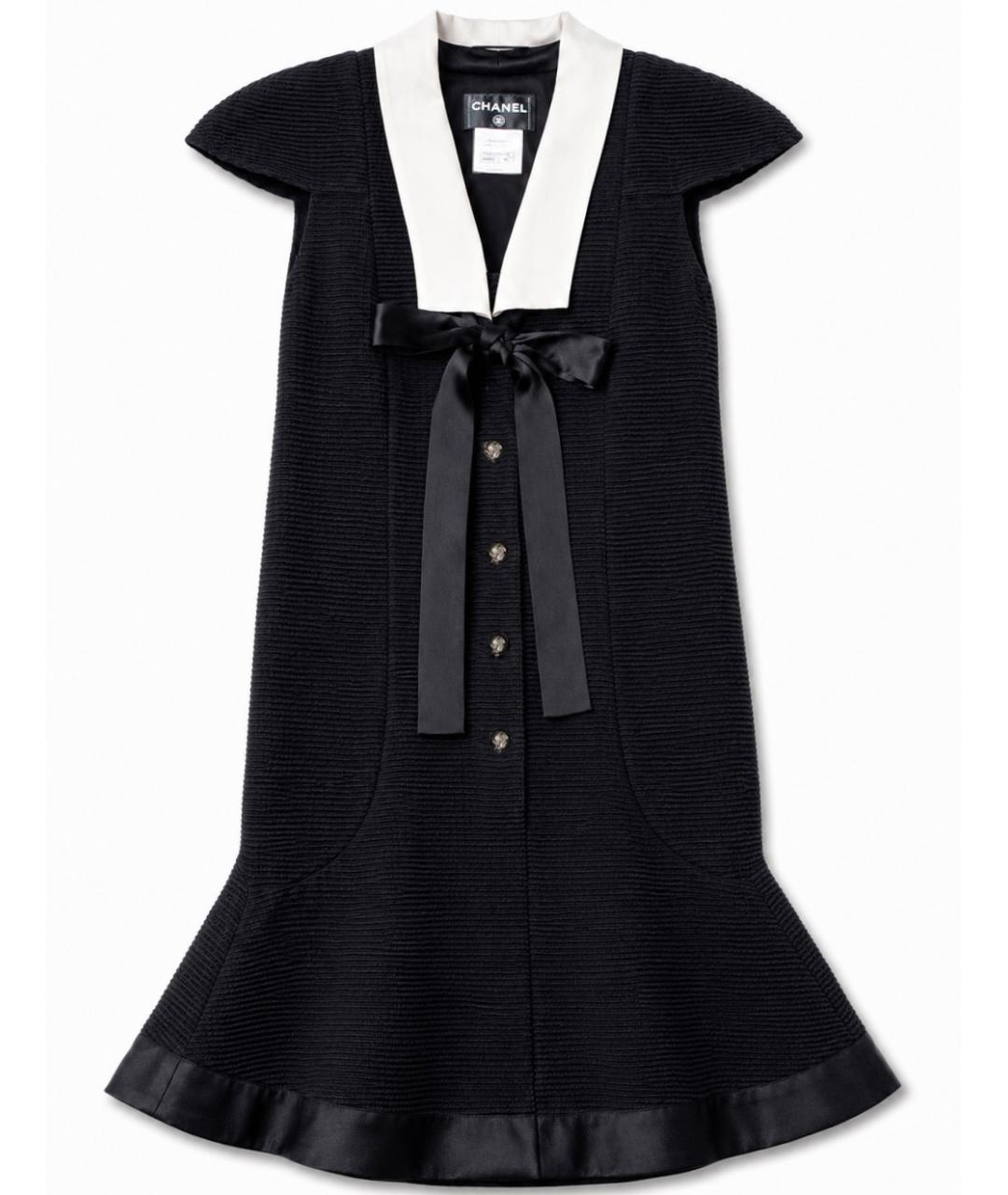 CHANEL Черное хлопковое коктейльное платье, фото 10