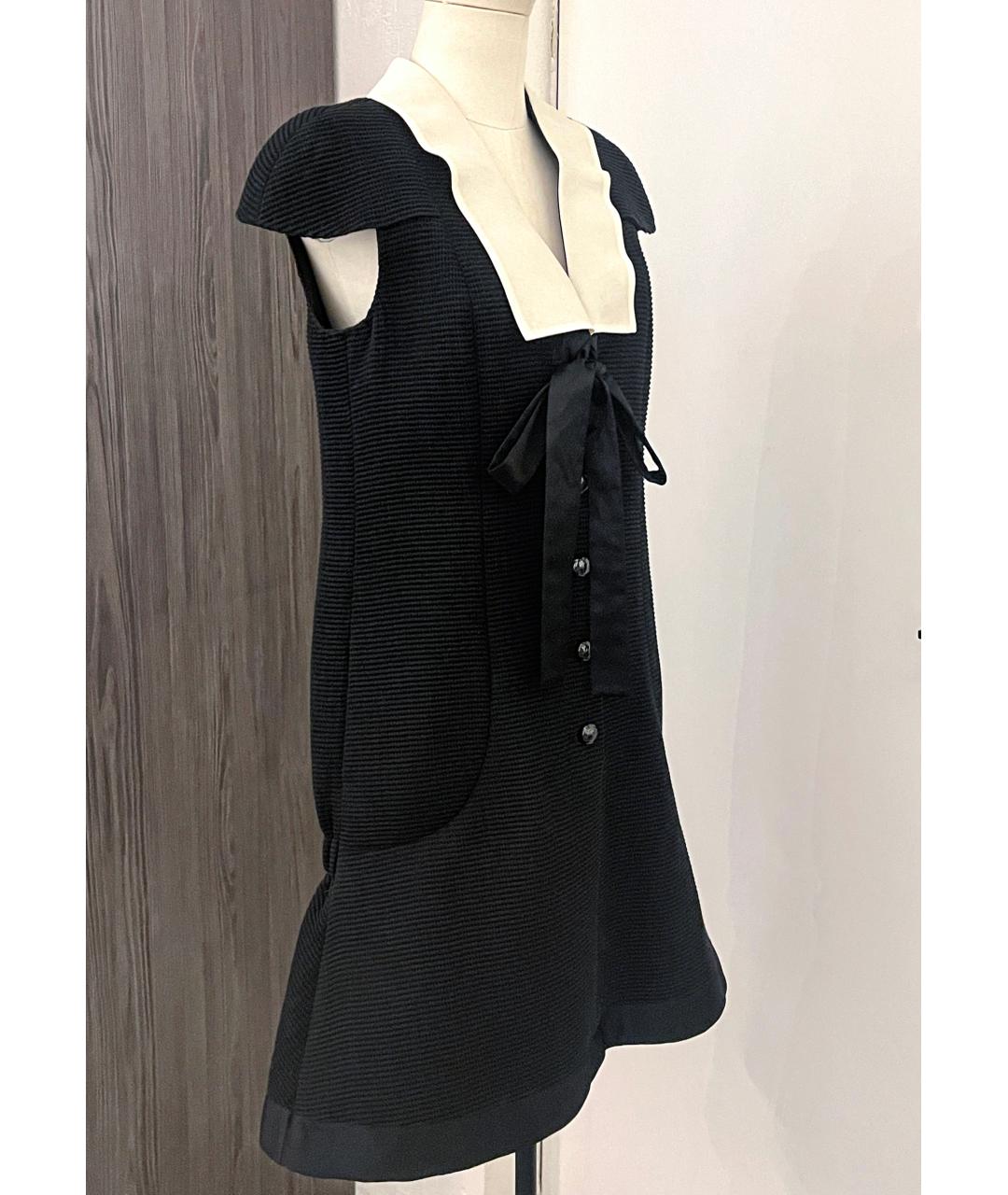 CHANEL Черное хлопковое коктейльное платье, фото 5