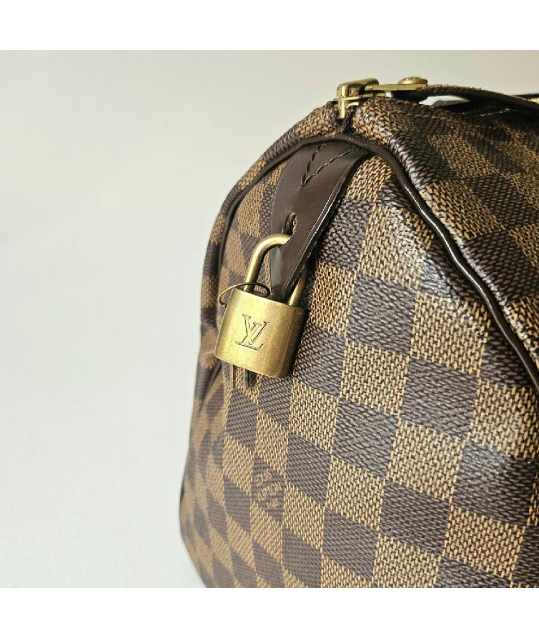 LOUIS VUITTON Коричневая канва сумка с короткими ручками, фото 3