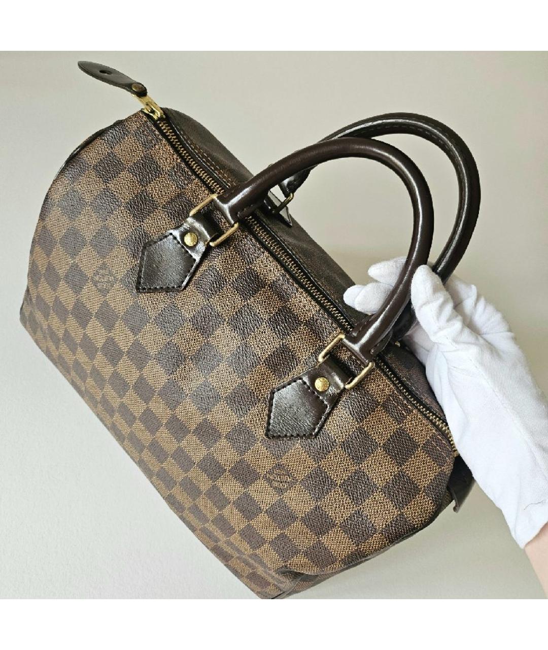 LOUIS VUITTON Коричневая канва сумка с короткими ручками, фото 6