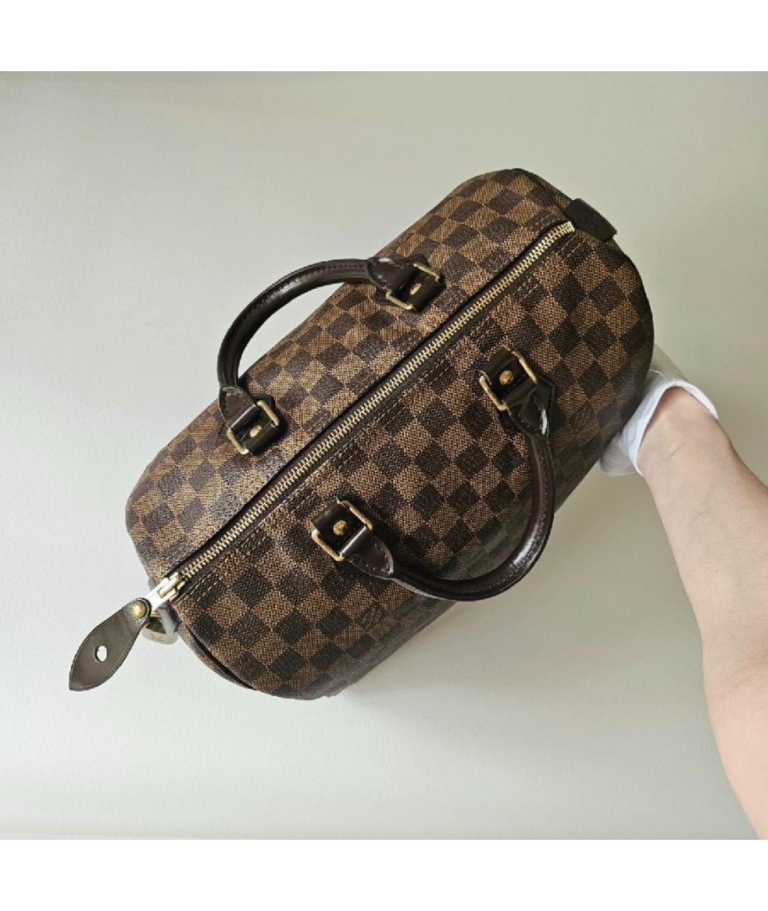 LOUIS VUITTON Коричневая канва сумка с короткими ручками, фото 5