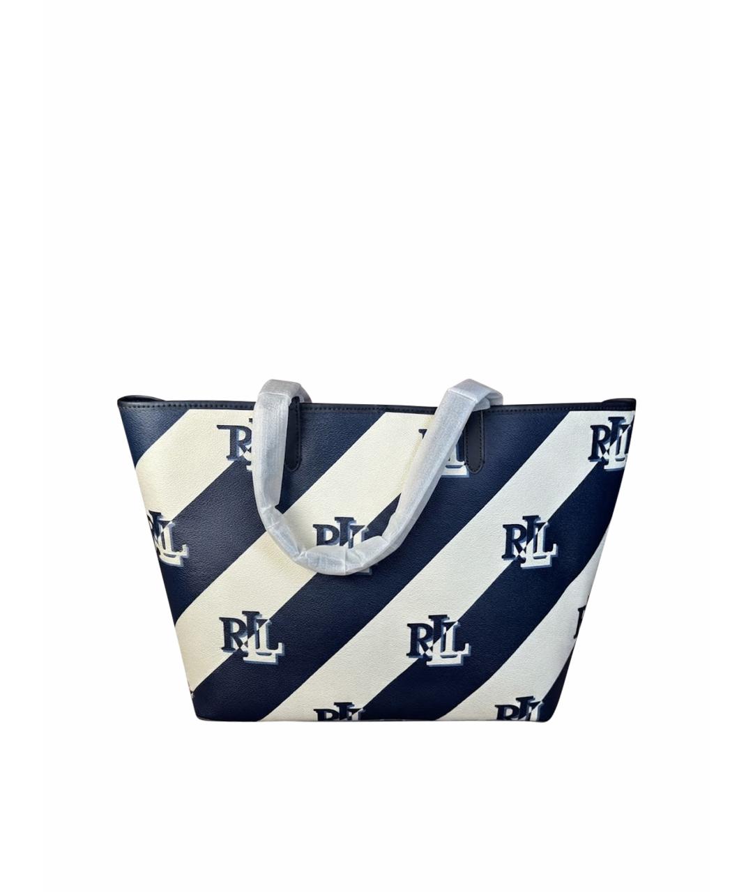 POLO RALPH LAUREN Синяя сумка тоут из искусственной кожи, фото 1