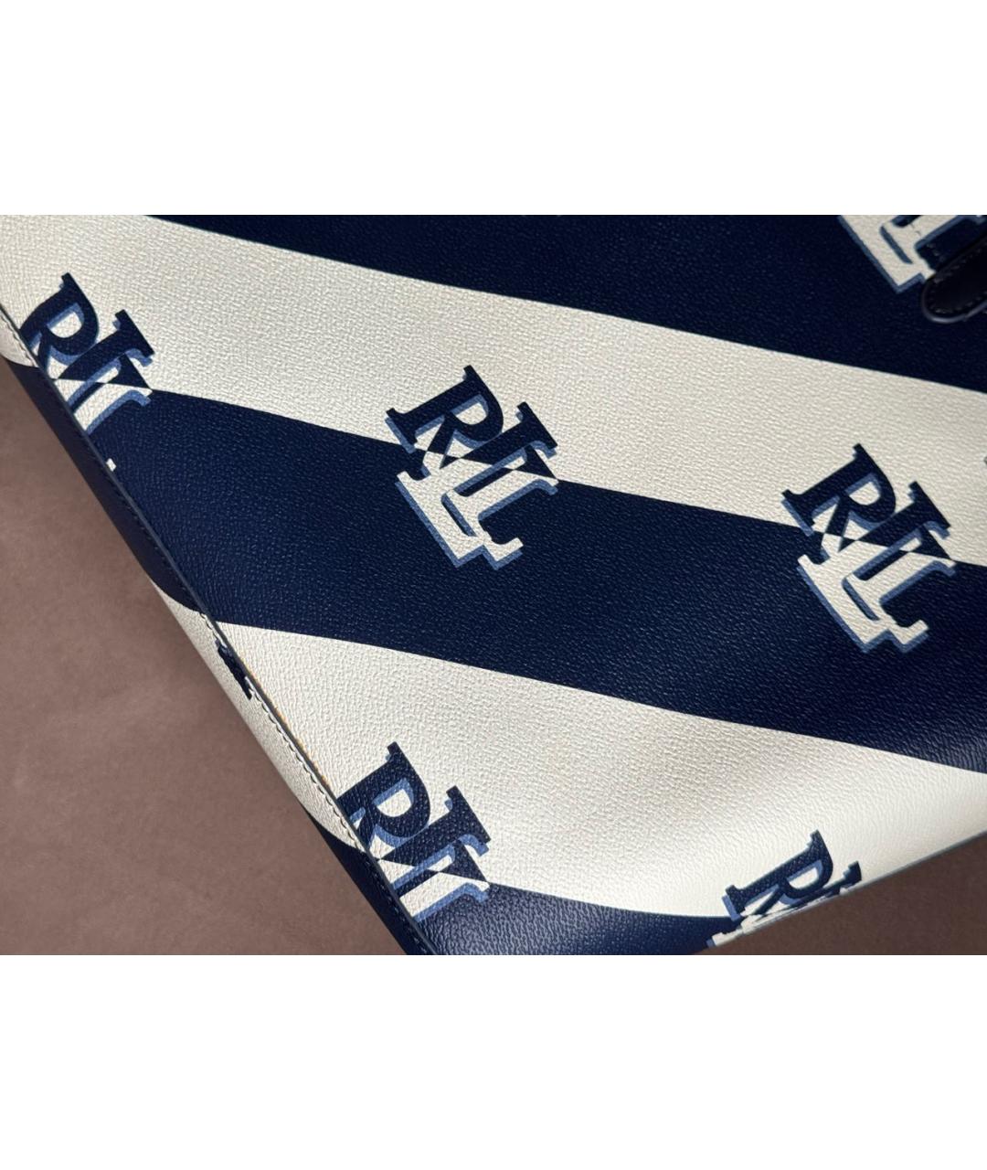 POLO RALPH LAUREN Синяя сумка тоут из искусственной кожи, фото 6
