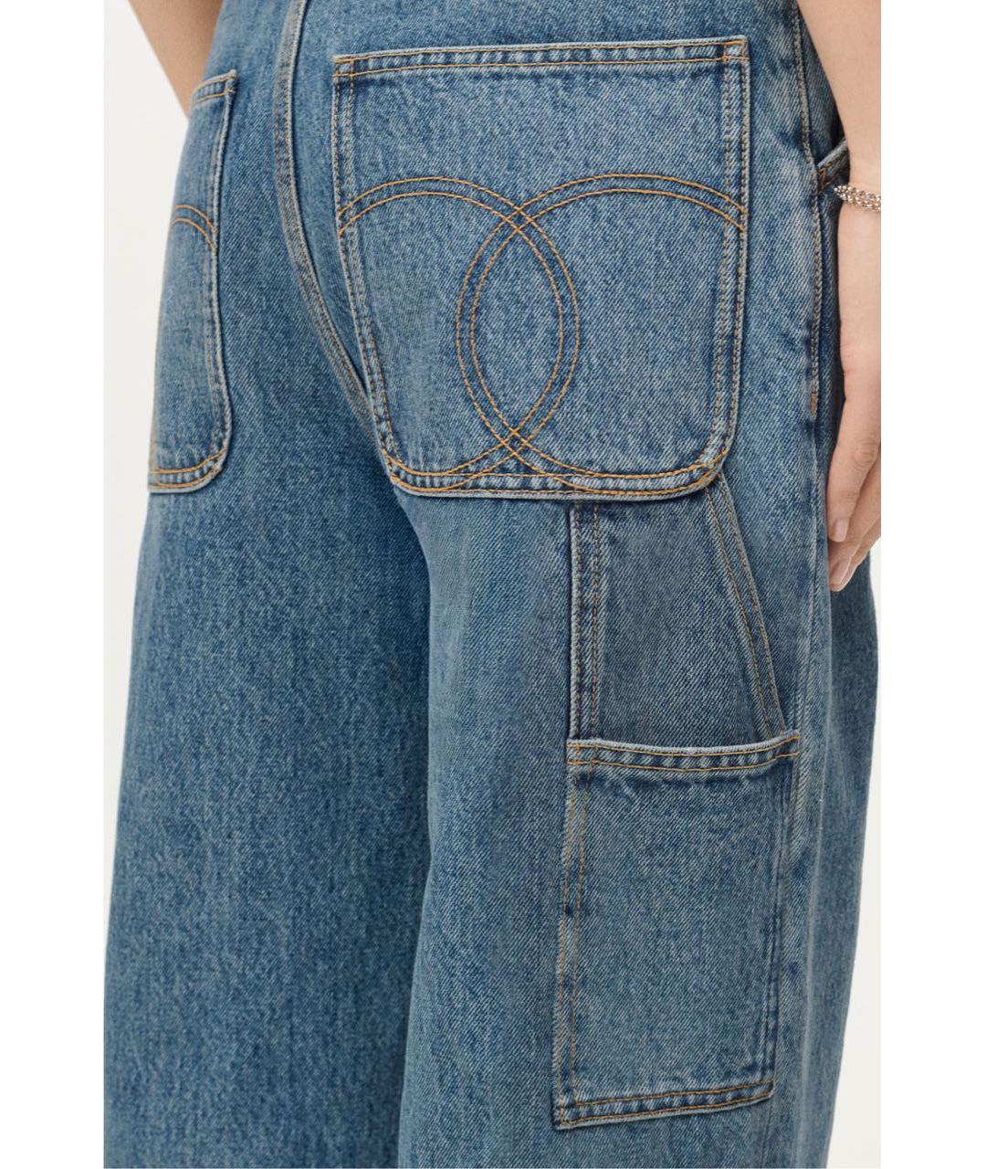 CHANEL Голубые хлопковые прямые джинсы, фото 5