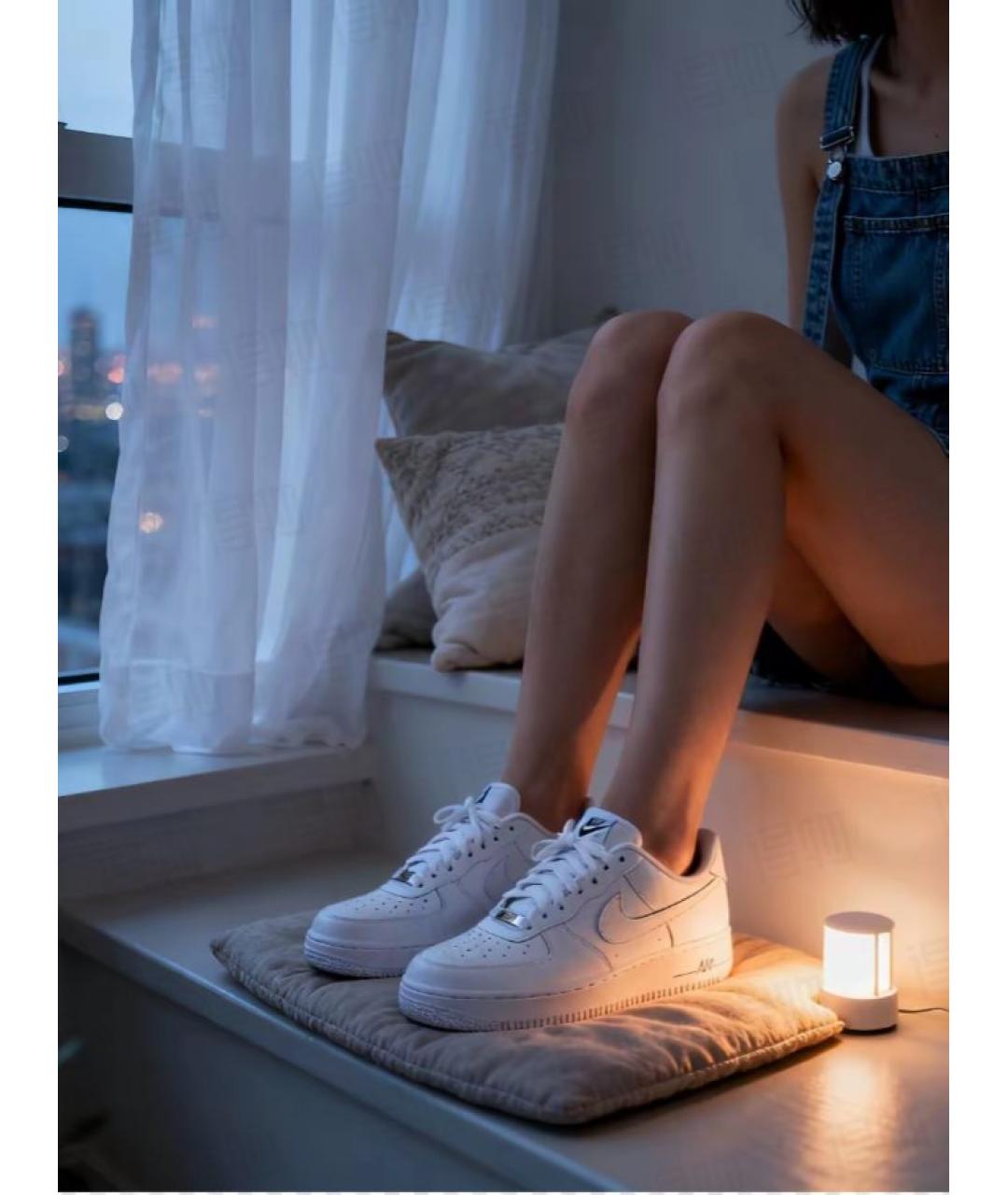 NIKE Белые кожаные кроссовки, фото 7