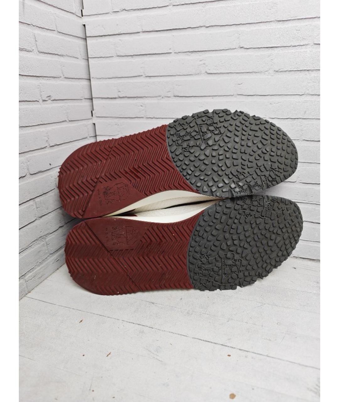 BRUNELLO CUCINELLI Белые текстильные низкие кроссовки / кеды, фото 6