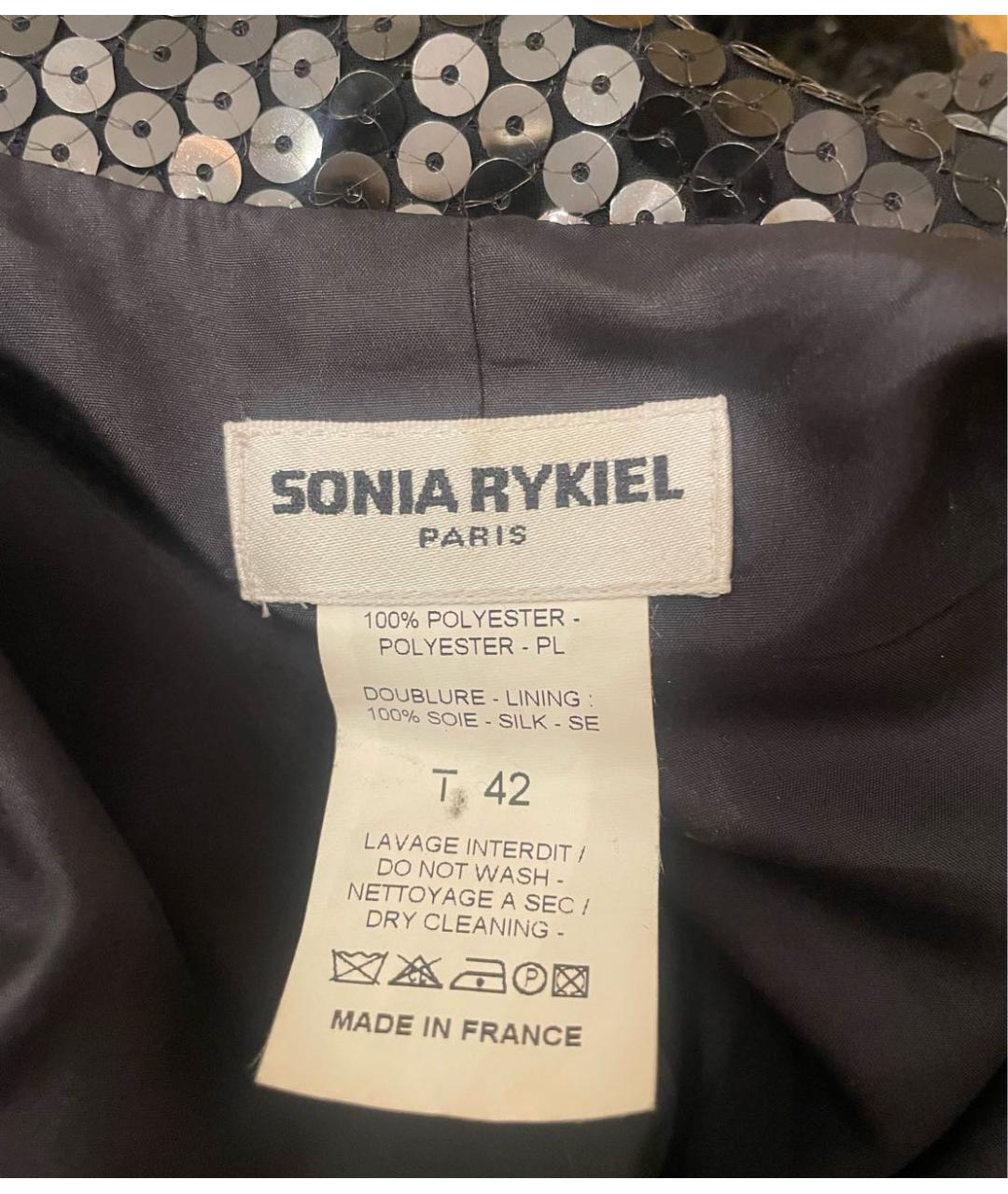 SONIA RYKIEL Черный полиэстеровый жакет/пиджак, фото 3