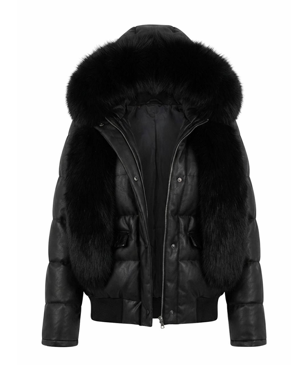 GIVENCHY Черный кожаный пуховик, фото 1