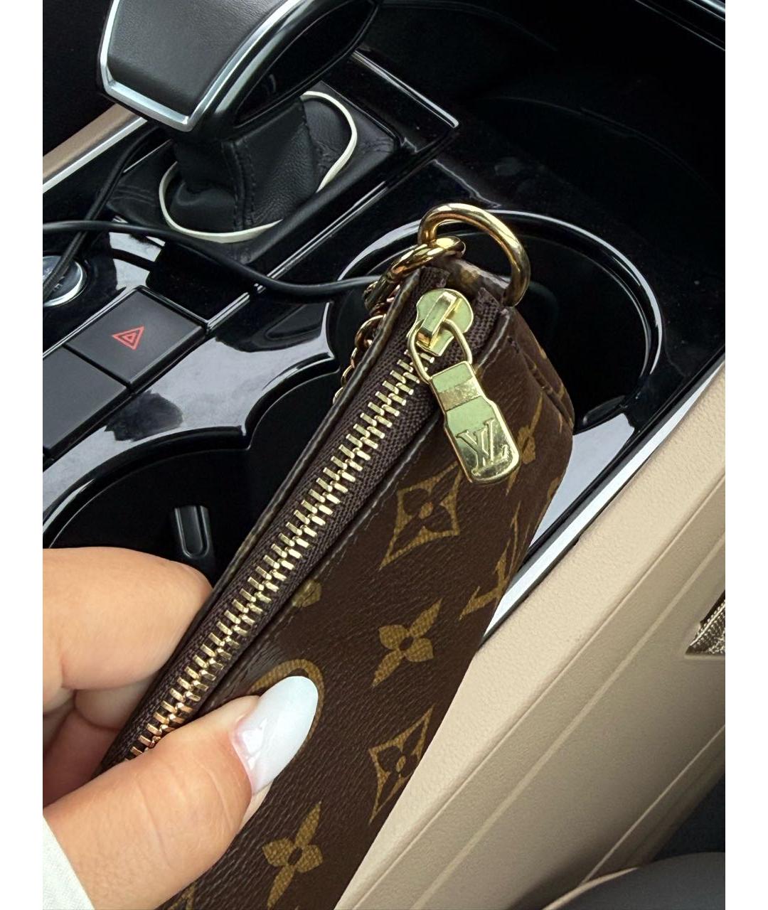 LOUIS VUITTON Коричневая канва сумка с короткими ручками, фото 4