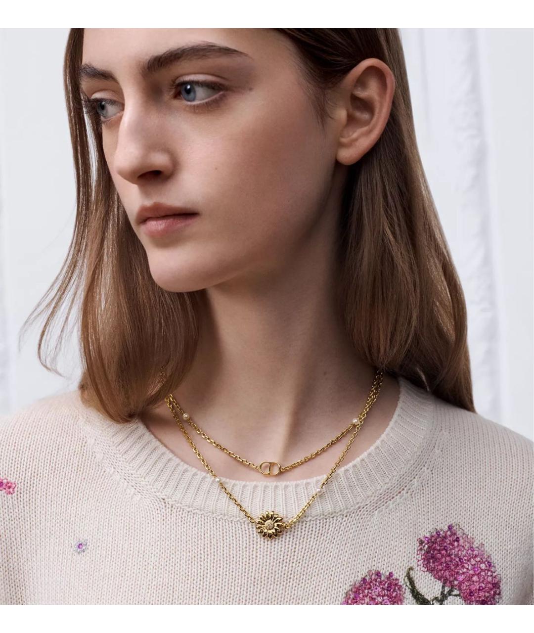 CHRISTIAN DIOR Золотое металлическое колье, фото 2