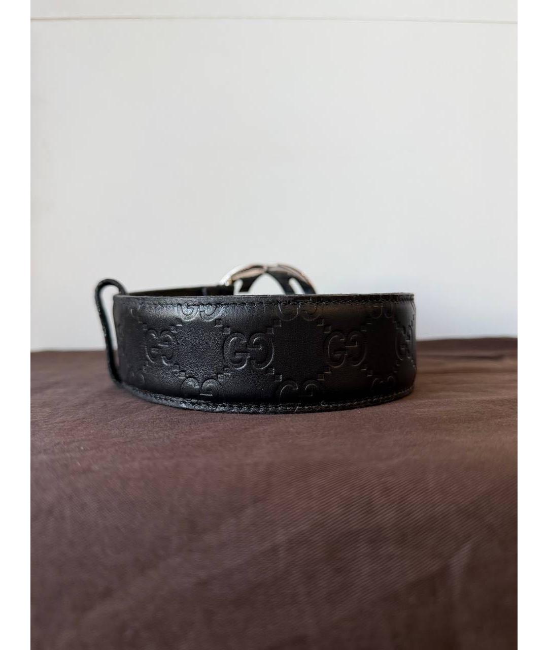 GUCCI Черный кожаный ремень, фото 2