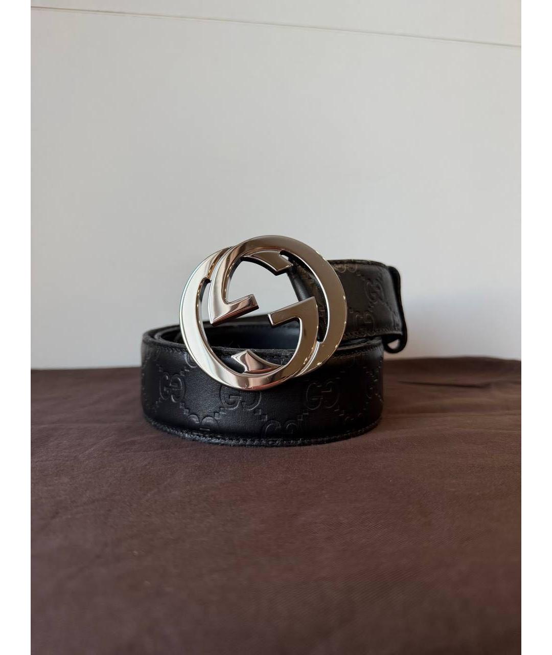 GUCCI Черный кожаный ремень, фото 6