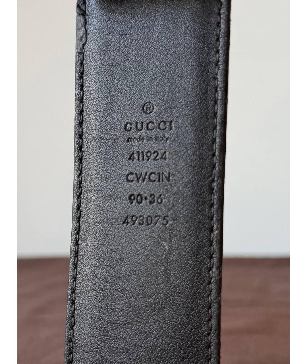GUCCI Черный кожаный ремень, фото 5