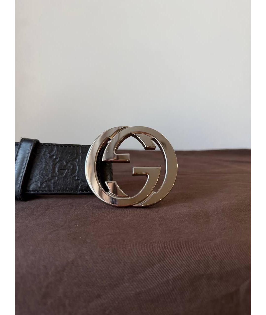 GUCCI Черный кожаный ремень, фото 3