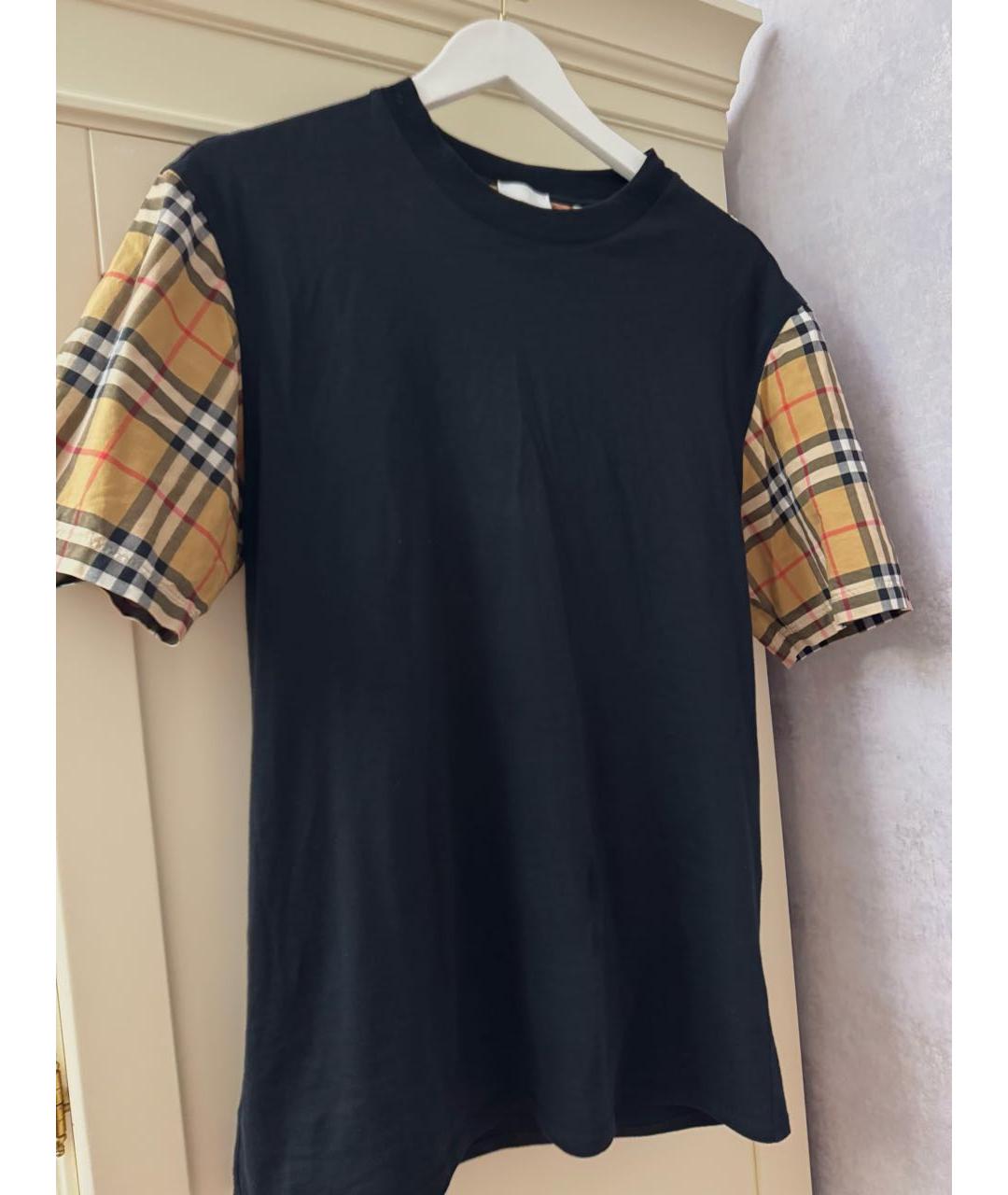 BURBERRY Черная хлопковая футболка, фото 3