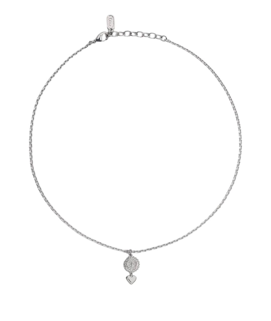 CHRISTIAN DIOR Серебряное металлическое колье, фото 1