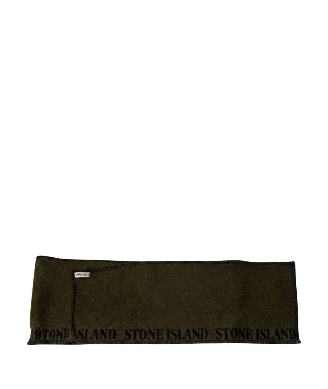 STONE ISLAND Хаки шерстяной шарф, фото 1