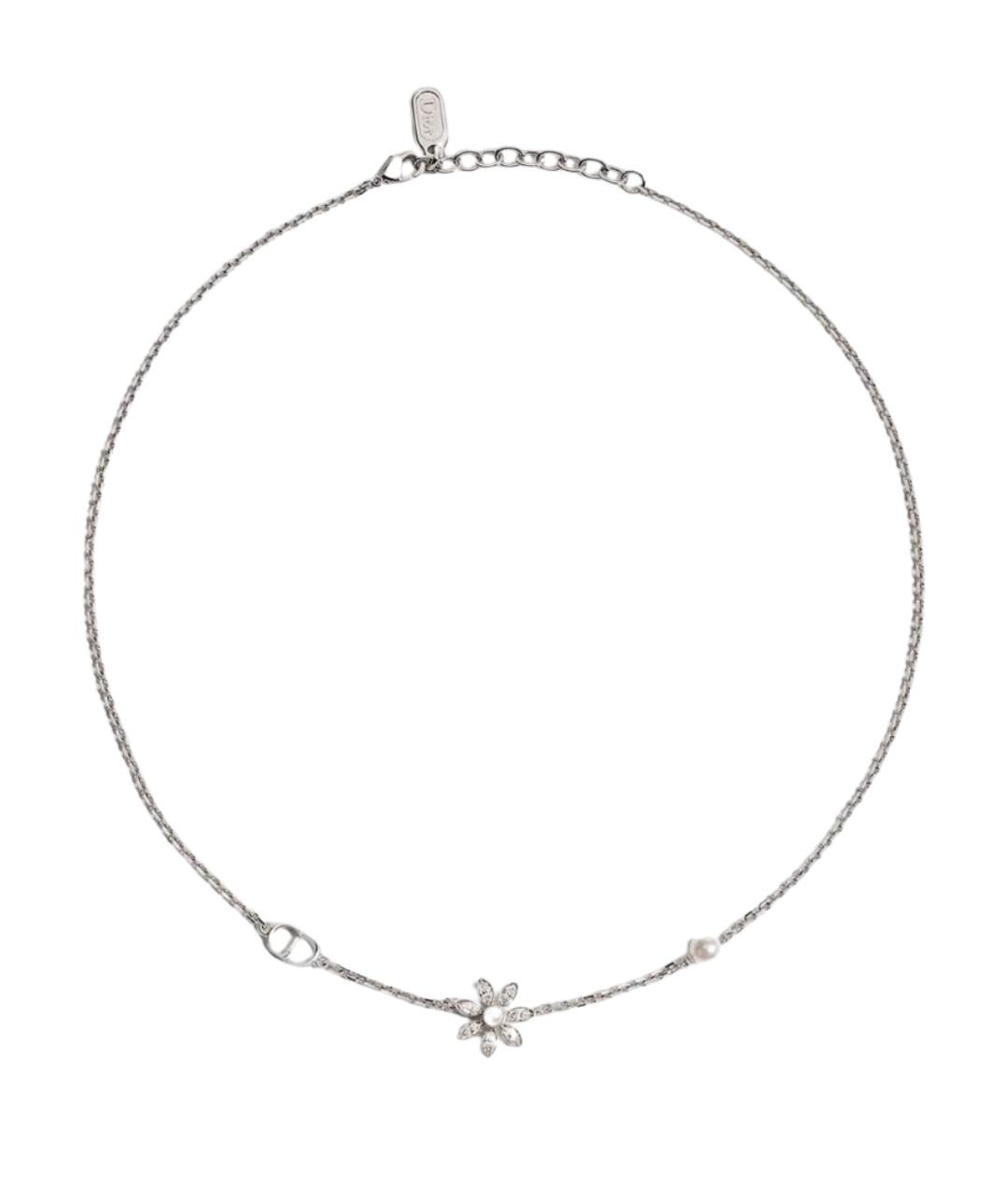 CHRISTIAN DIOR Серебряное металлическое колье, фото 1