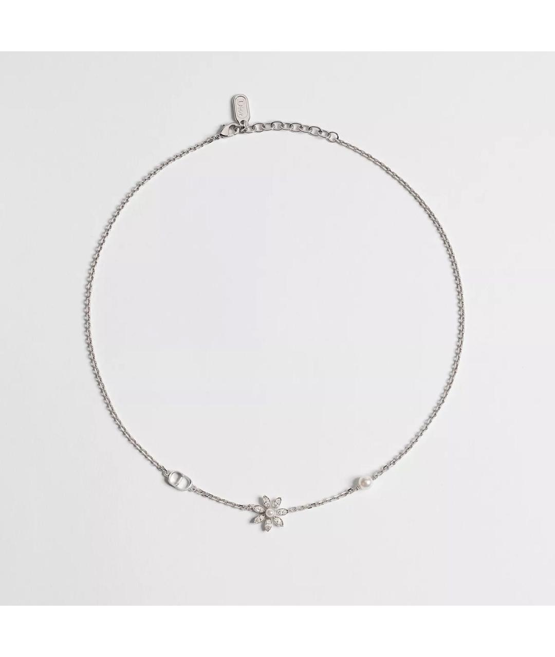 CHRISTIAN DIOR Серебряное металлическое колье, фото 3