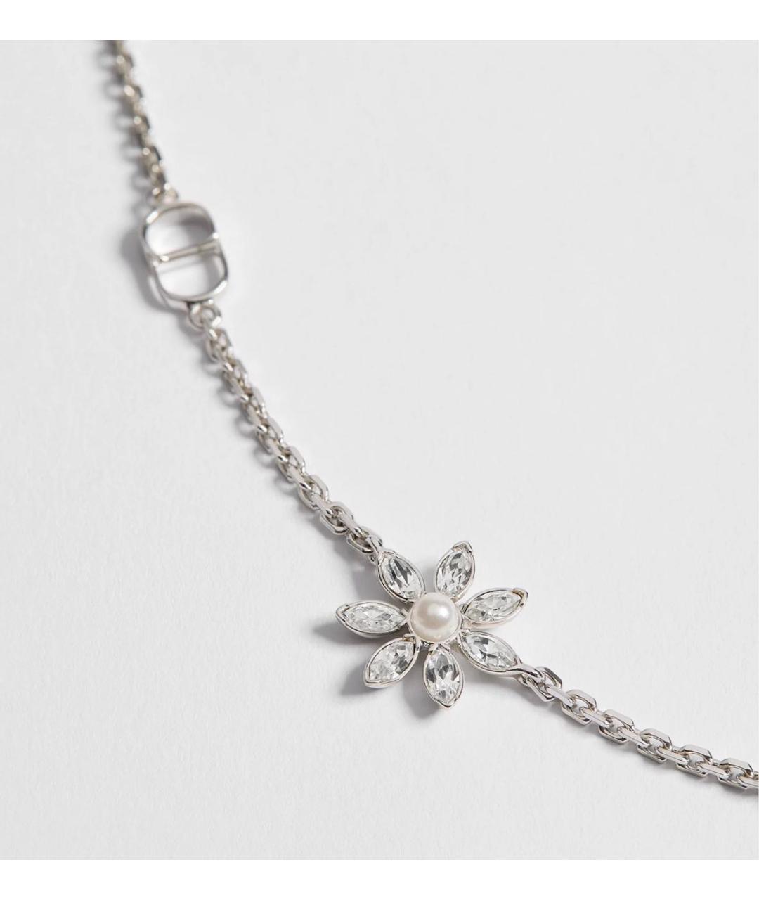CHRISTIAN DIOR Серебряное металлическое колье, фото 2
