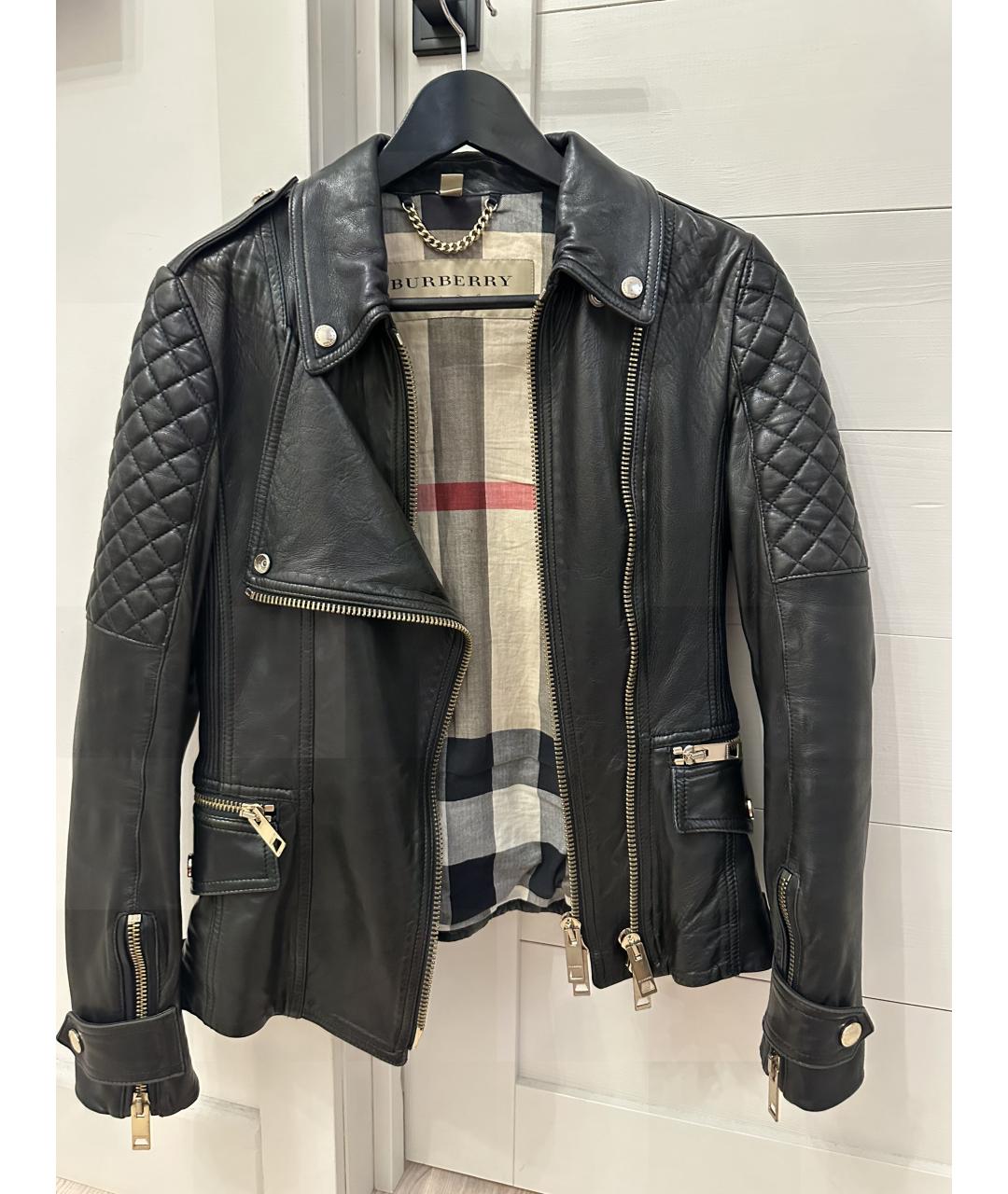 BURBERRY Черная кожаная куртка, фото 8