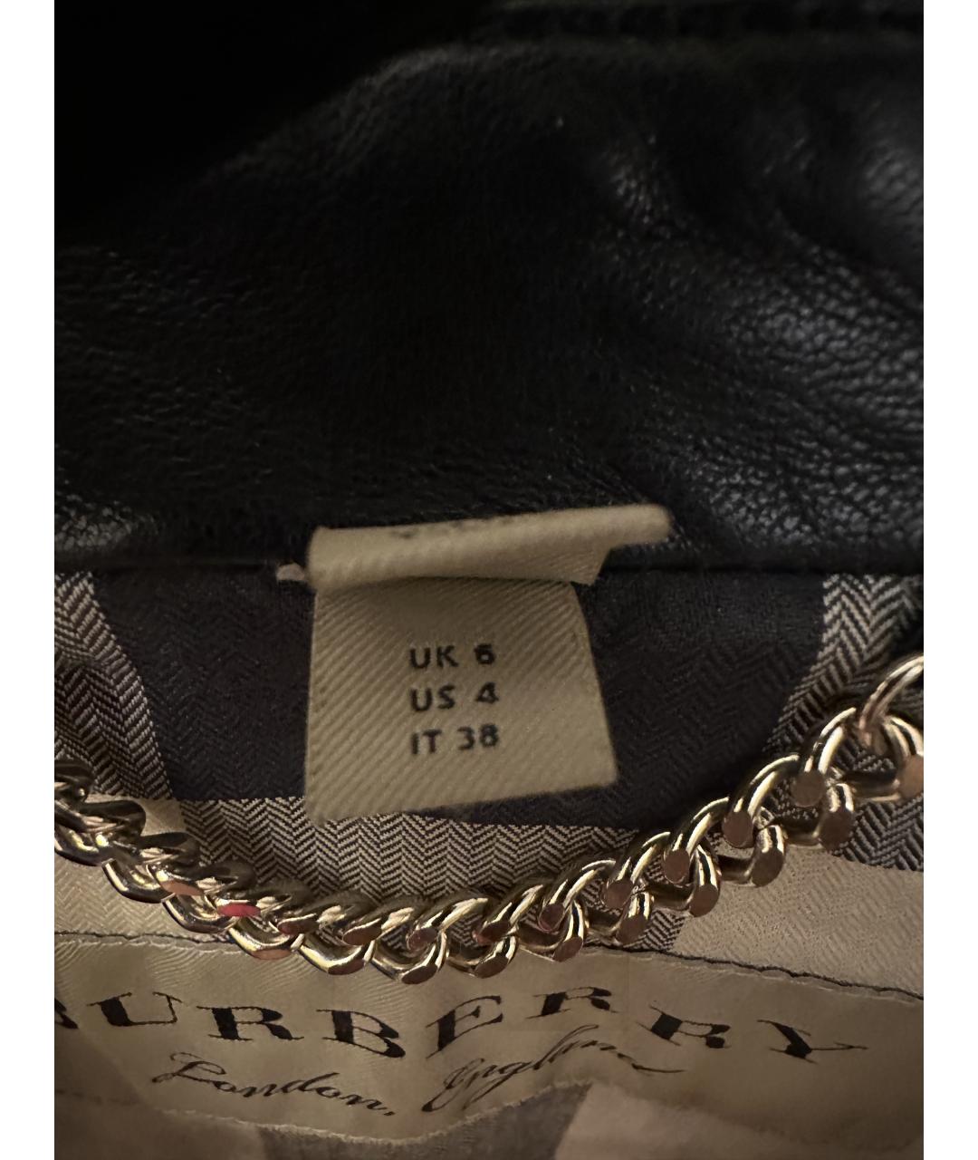 BURBERRY Черная кожаная куртка, фото 7