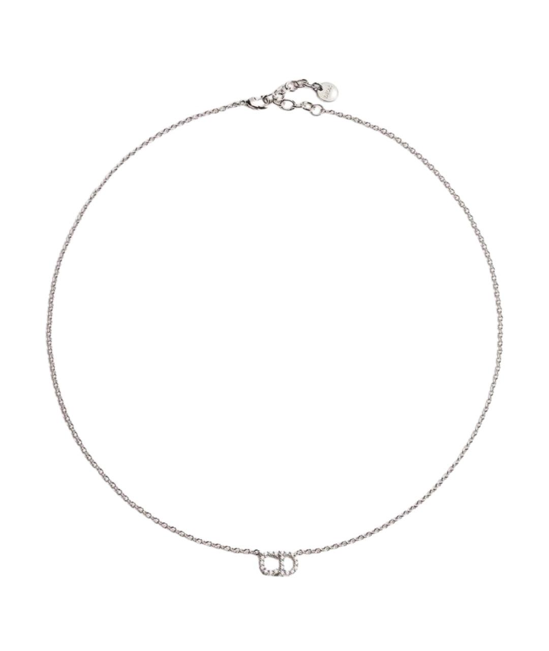 CHRISTIAN DIOR Серебряное металлическое колье, фото 1
