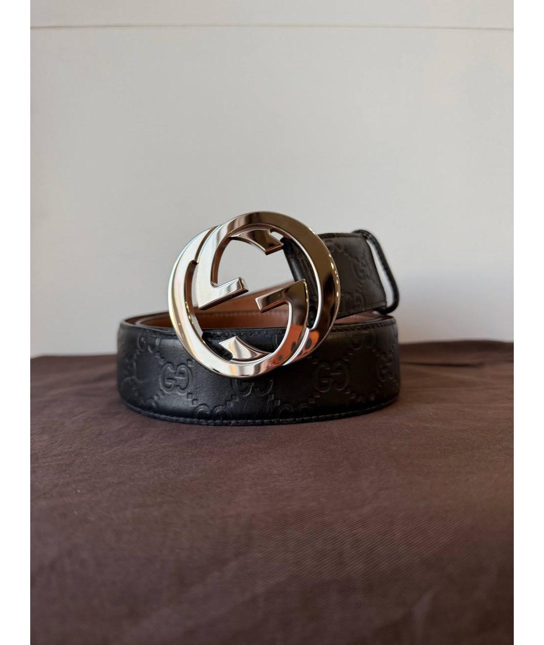 GUCCI Черный кожаный ремень, фото 6