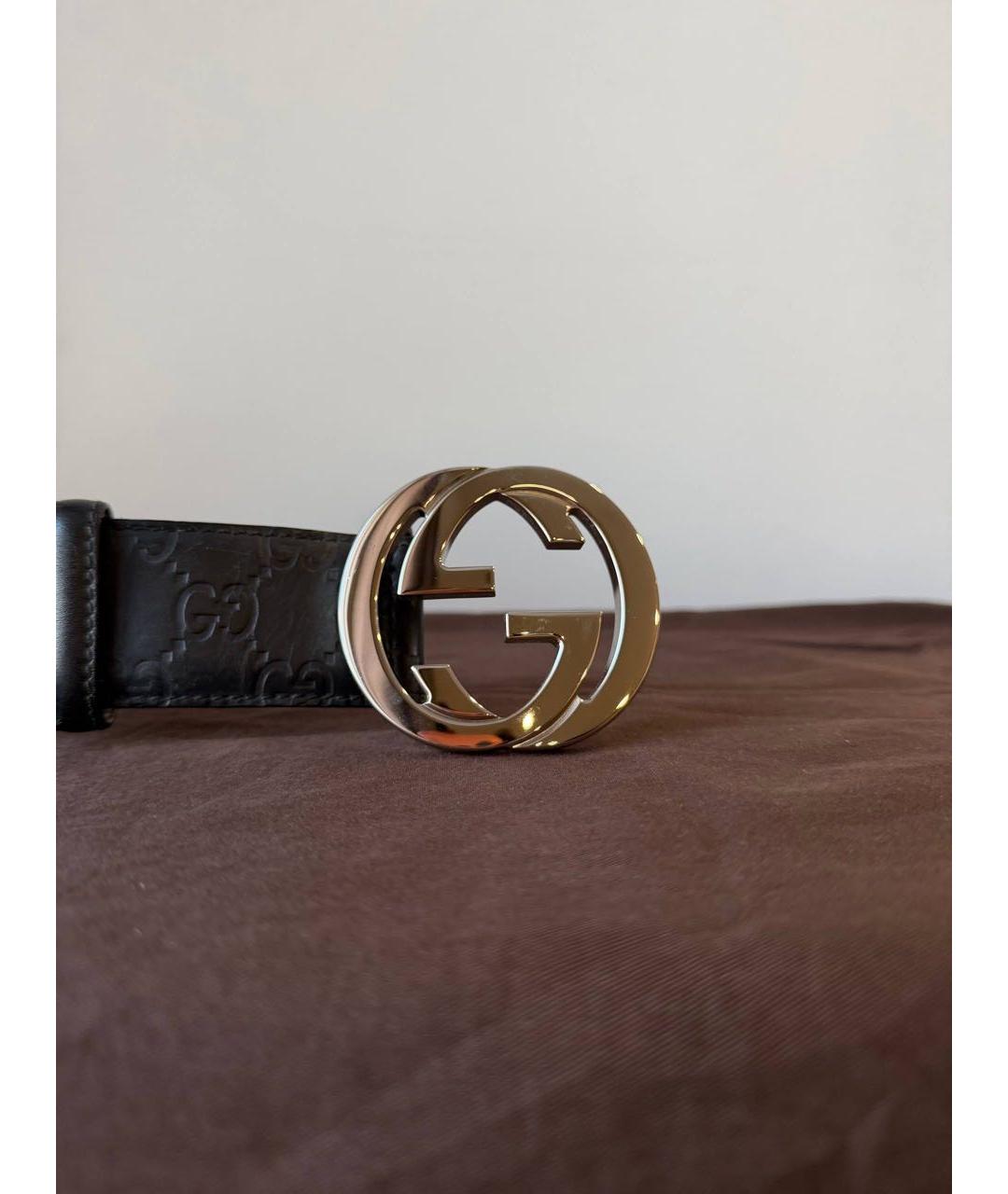 GUCCI Черный кожаный ремень, фото 3